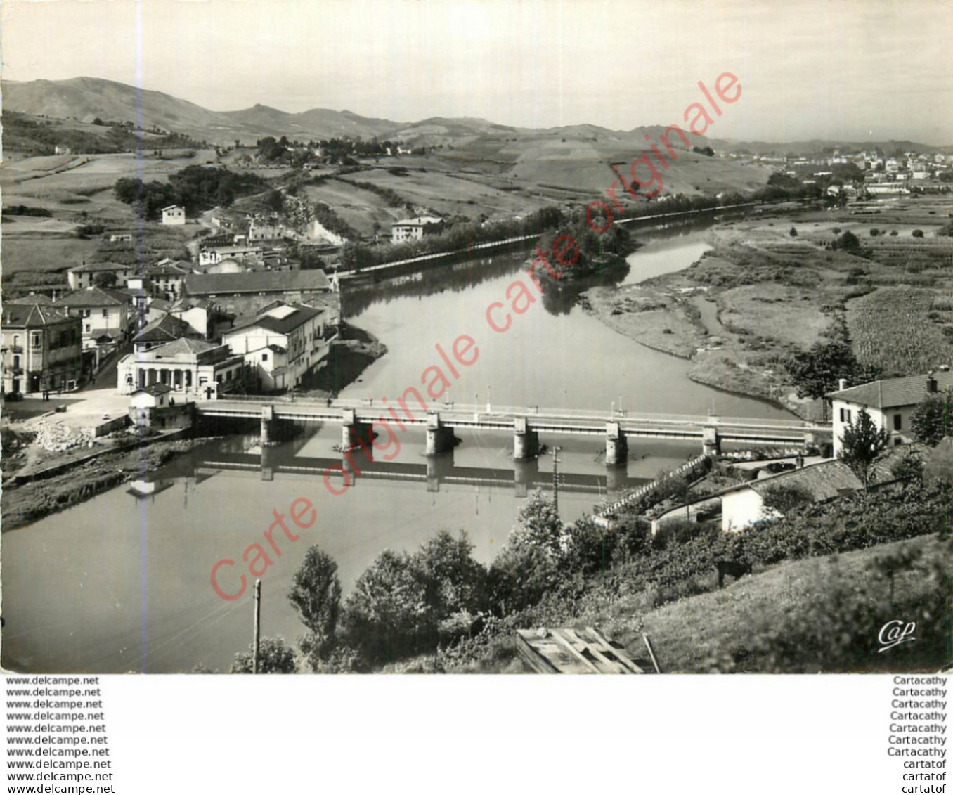 64. BEHOBIE .  Frontière Franco-Espagnole .  Le Pont International Et L'Ile Aux Faisans . - Béhobie