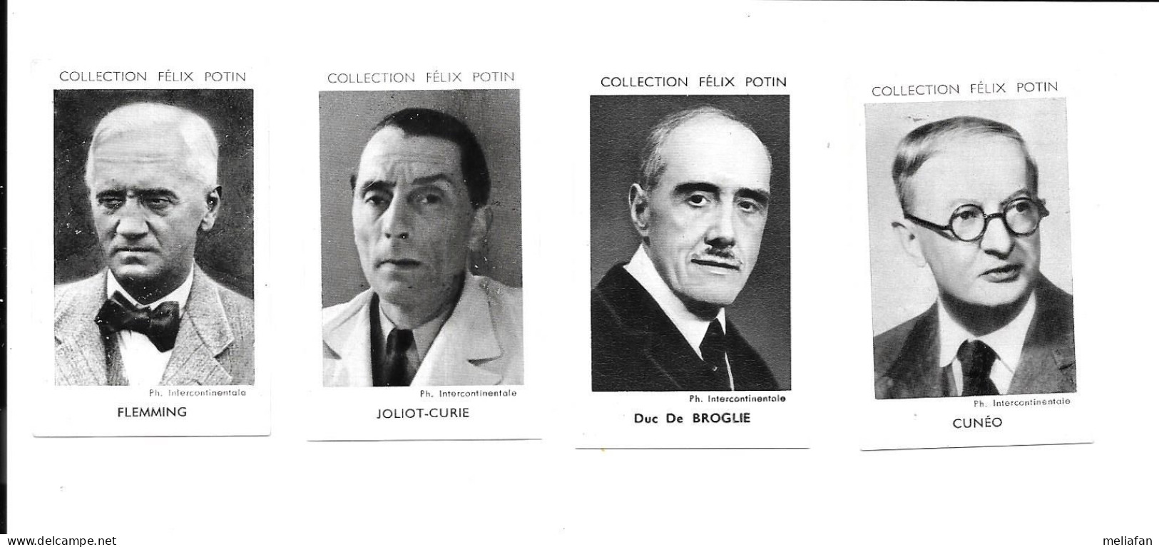 DA71 - VIGNETTE FELIX POTIN ALBUM 1954 - BERNARD CUNEO - DUC DE BROGLIE - JOLIOT CURIE - FLEMMING - Félix Potin