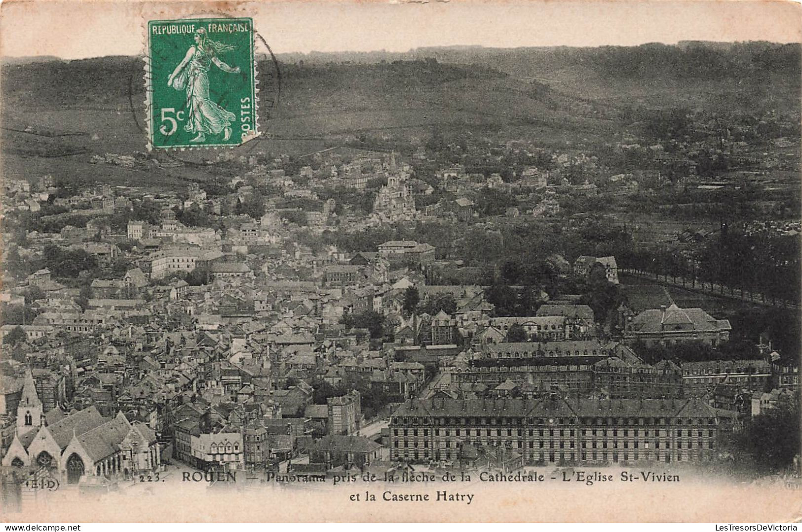 FRANCE - Rouen - Panorama Pris De La Flèche De La Cathédrale - L'église Saint Vivien - Carte Postale Ancienne - Rouen