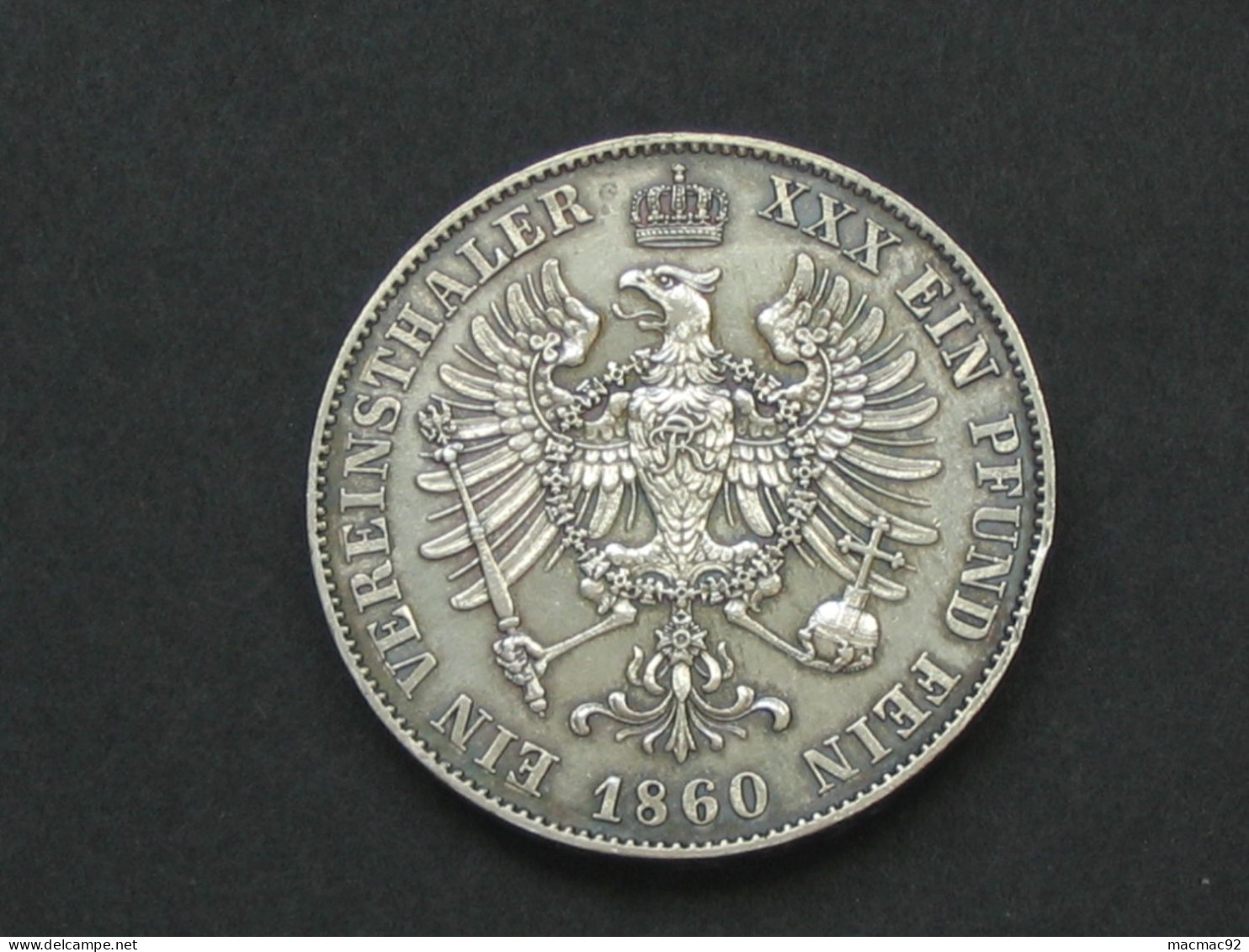 ALLEMAGNE - ROYAUME DE PRUSSE - FRÉDÉRIC-GUILLAUME IV Thaler 1860 Berlin  **** EN ACHAT IMMEDIAT **** - Piccole Monete & Altre Suddivisioni