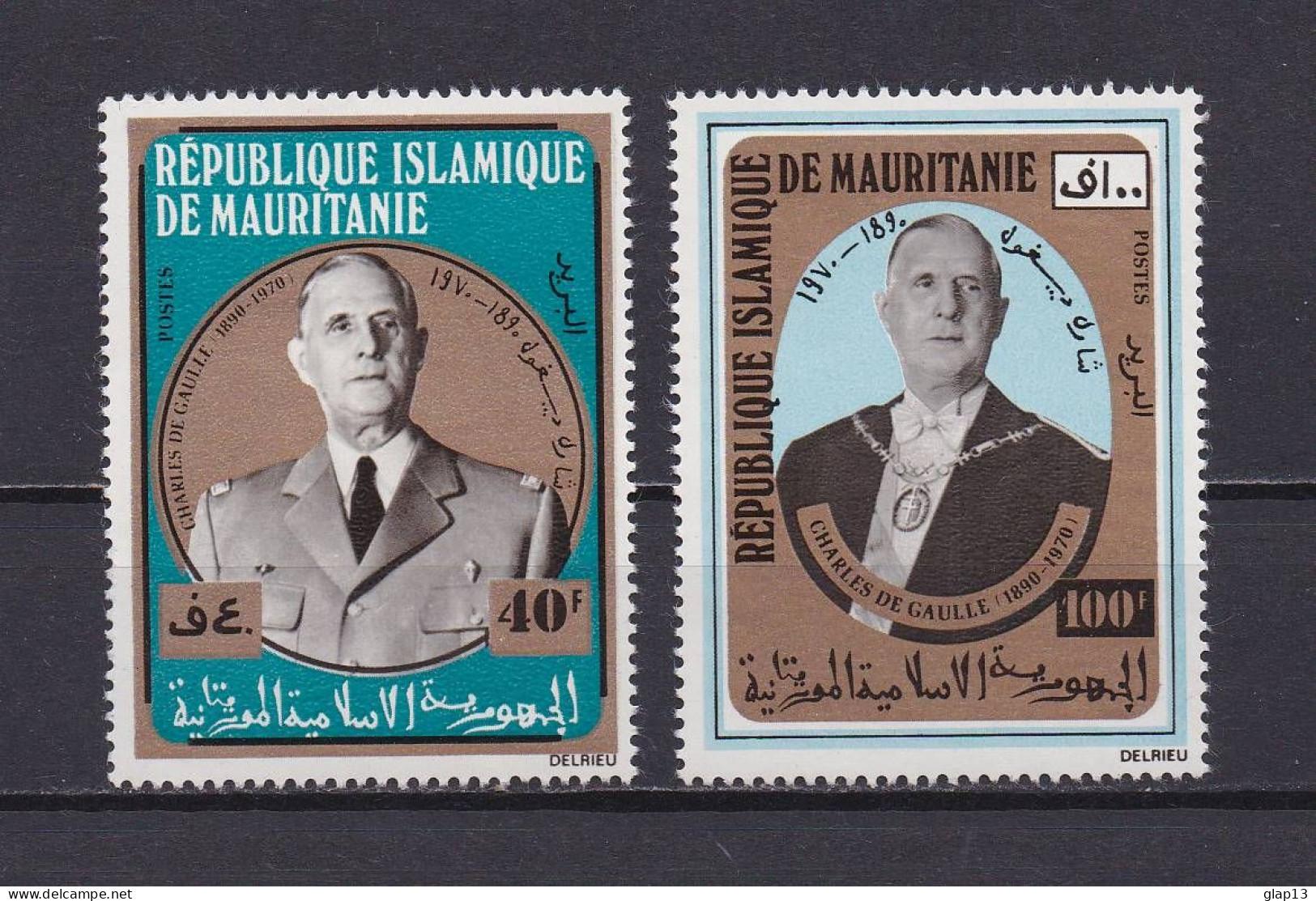 MAURITANIE 1971 TIMBRE N°293/94 NEUF** GENERAL DE GAULLE - Mauritanie (1960-...)