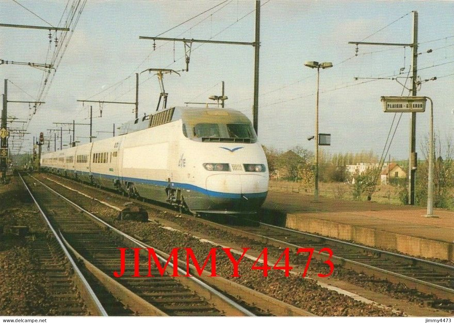 CPM - AVE ( TGV ESPAGNOL ) Rame 01 En Gare De PLAISIR-GRIGNON En 1991 - Photo M. BERNACKI - Gares - Avec Trains