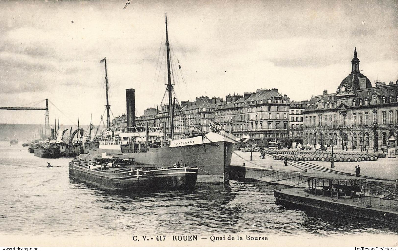 FRANCE - Rouen - Quai De La Bourse - Bateaux - Carte Postale Ancienne - Rouen