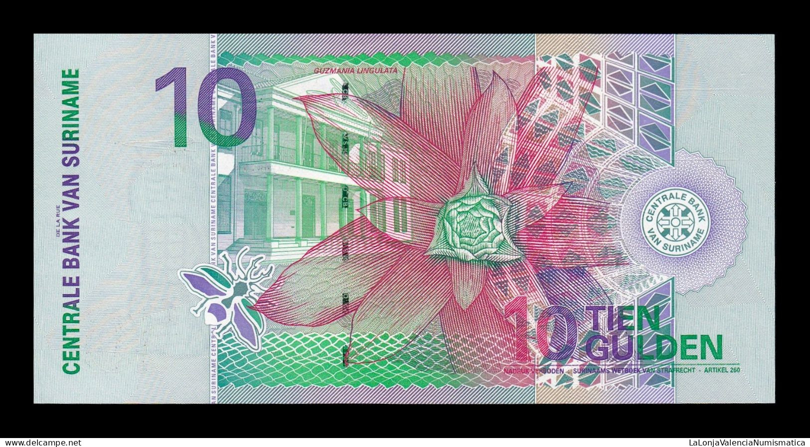 Surinam Suriname 10 Gulden 2000 Pick 147 Sc Unc - Suriname