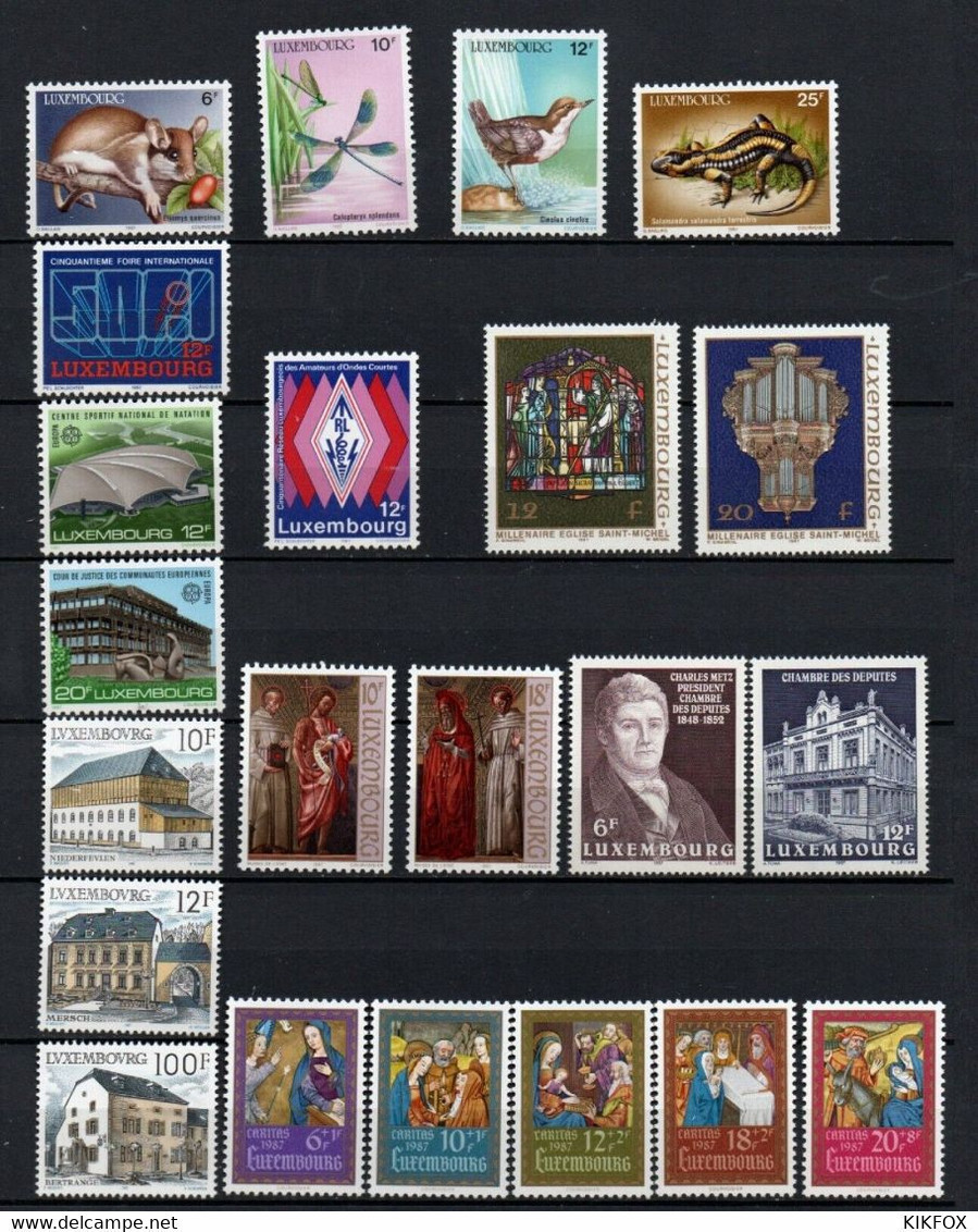 LUXEMBURG,LUXEMBOURG, 1987, Kompletter Jahrgang Mi.1168-1189, YT 1118-1139, COMPLETE YEAR , POSTFRISCH, NEUF - Volledige Jaargang