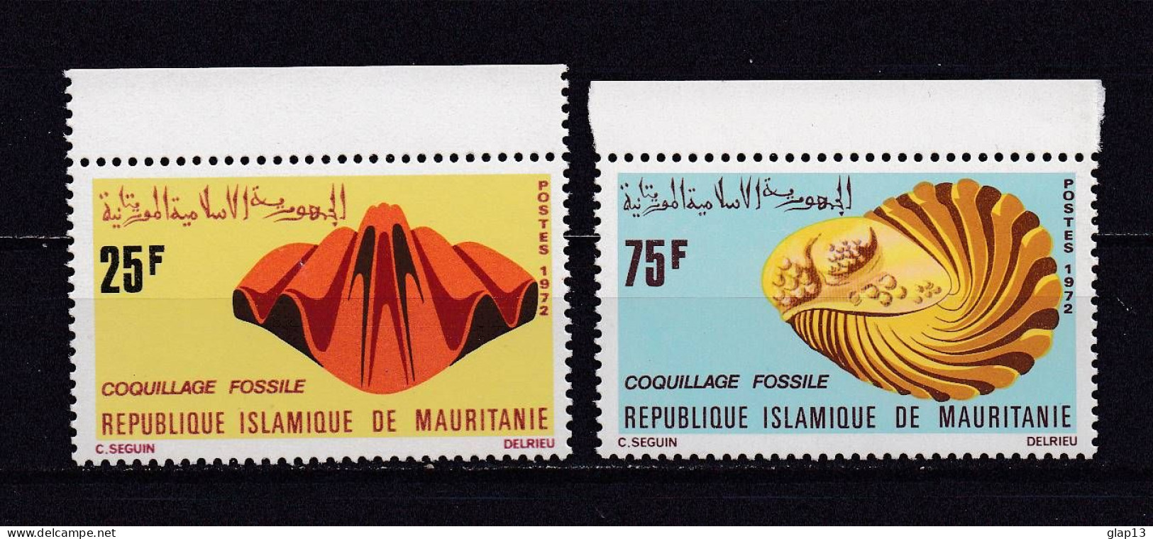 MAURITANIE 1972 TIMBRE N°302/03 NEUF** COQUILLAGES - Mauritania (1960-...)