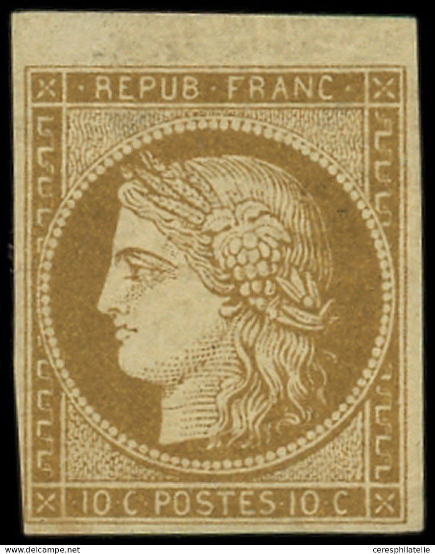 * EMISSION DE 1849 - 1a   10c. Bistre-brun, Petit Bdf, Forte Ch., Sinon TTB. Br - 1849-1850 Ceres