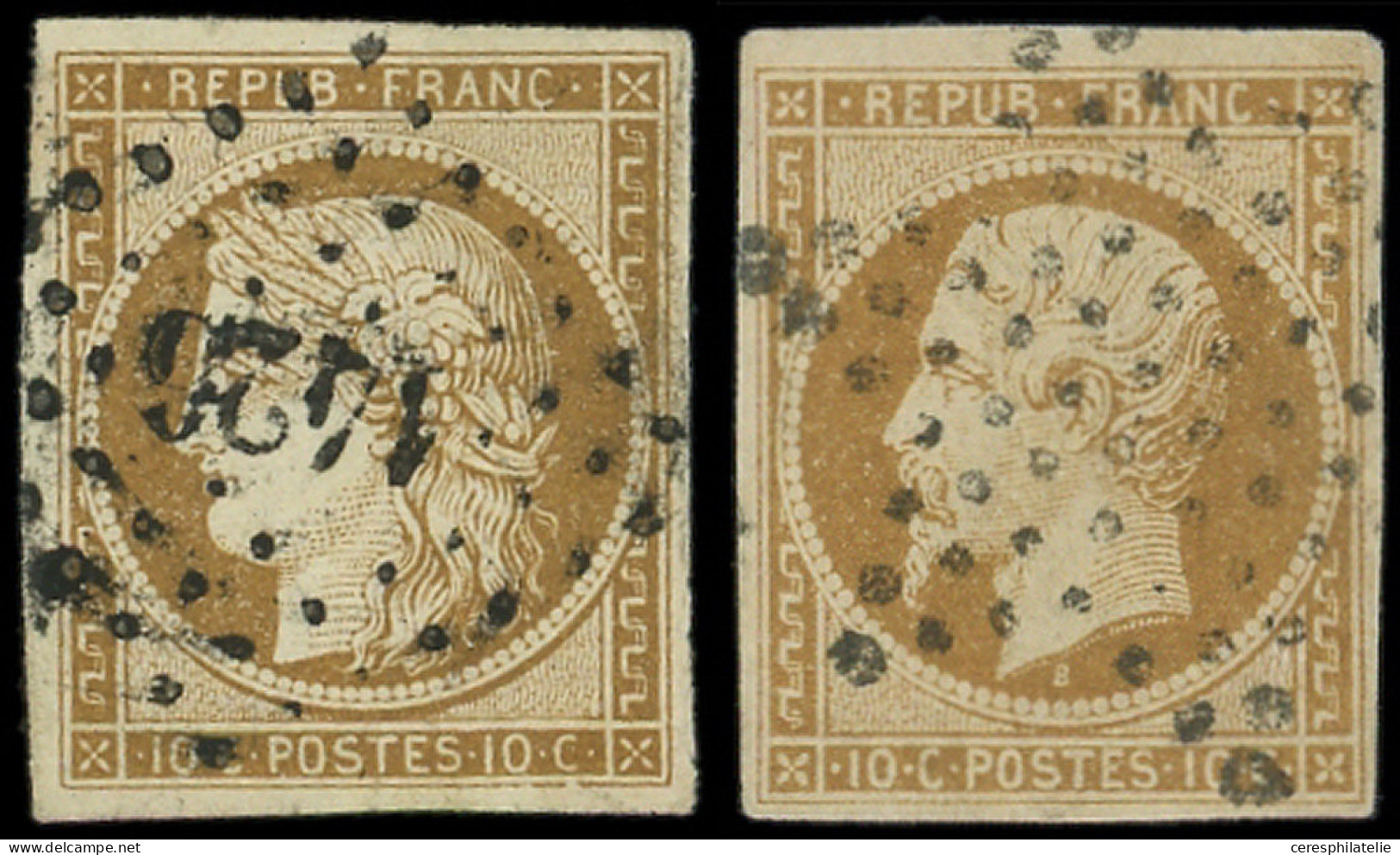 EMISSION DE 1849 - 1    10c. Bistre-jaune, Obl. PC 1426 Et N°9 10c. Bistre-jaune Obl. ETOILE, TB - 1849-1850 Ceres