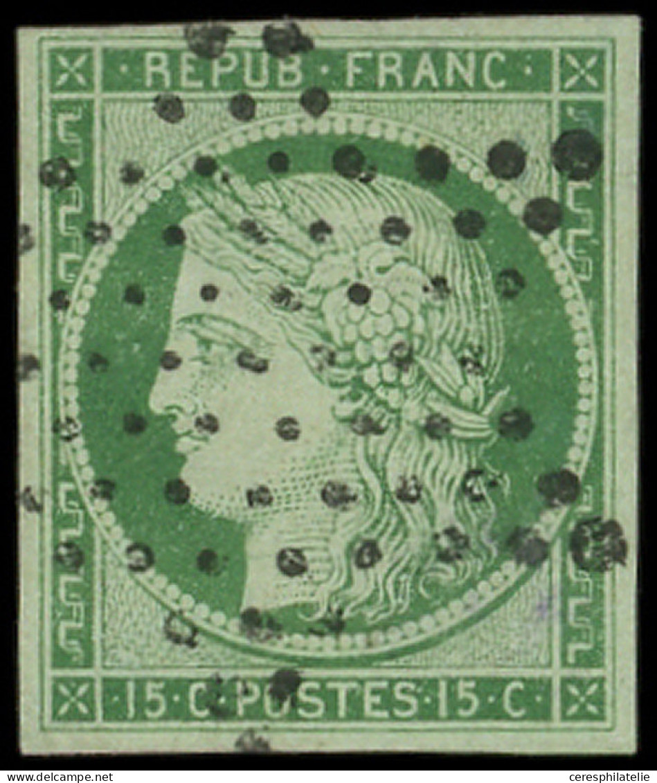 EMISSION DE 1849 - 2    15c. Vert, Obl. ETOILE, TTB - 1849-1850 Cérès