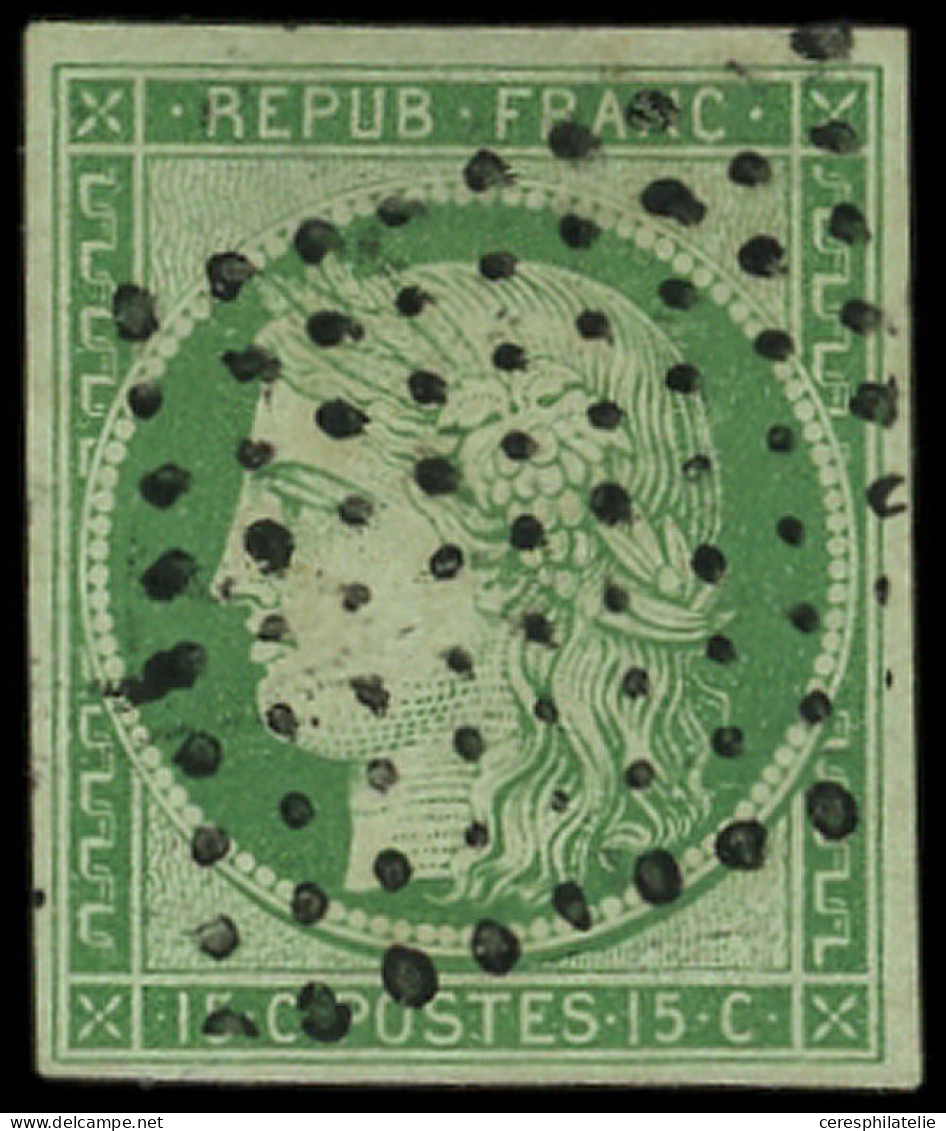 EMISSION DE 1849 - 2    15c. Vert, Obl. Los. De 81 Points D'annulation, TB - 1849-1850 Cérès