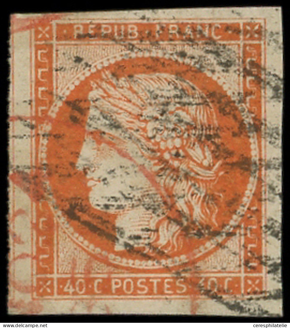 EMISSION DE 1849 - 5    40c. Orange, Grandes Marges, Obl. GRILLE SANS FIN, TB - 1849-1850 Ceres