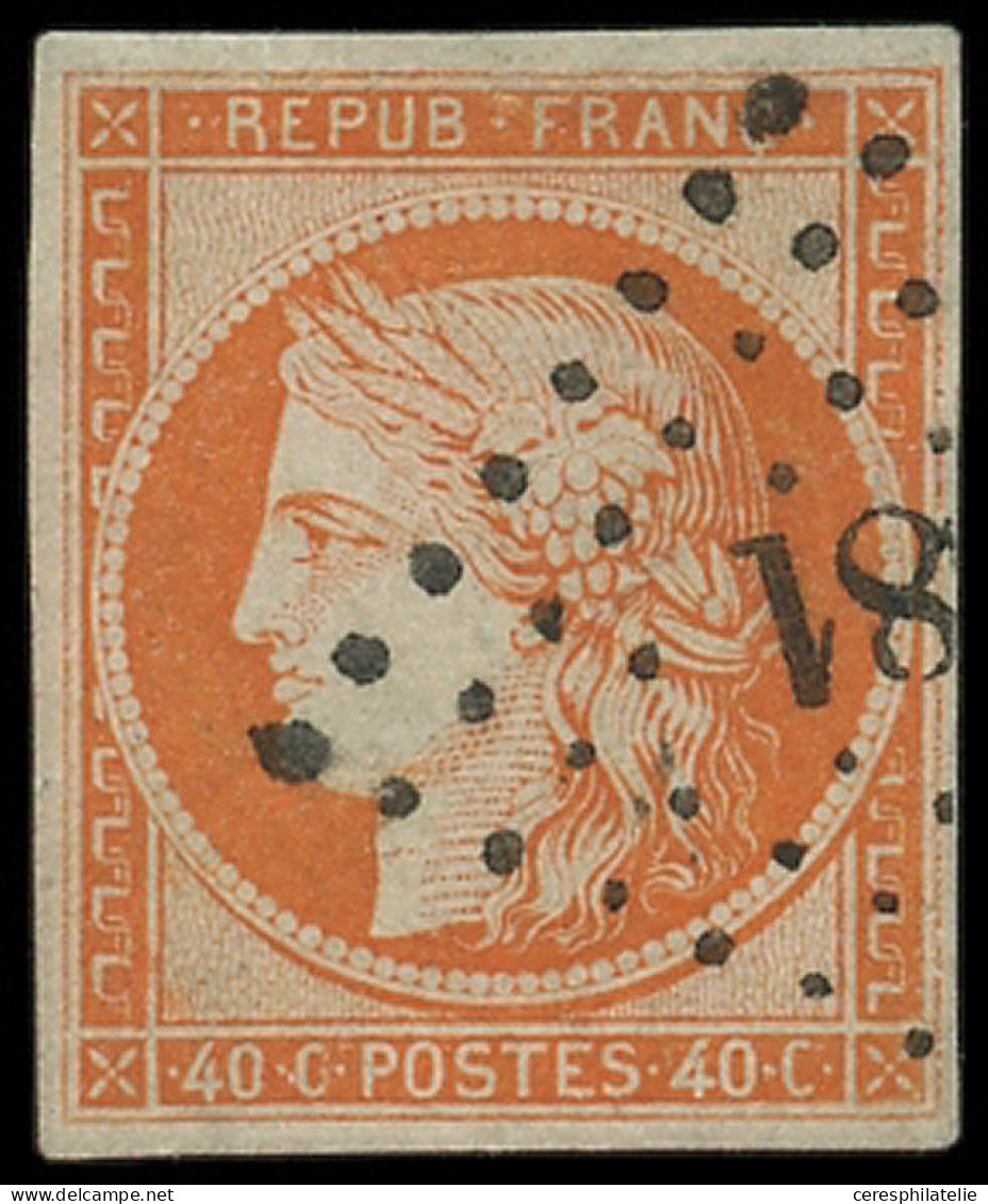 EMISSION DE 1849 - 5    40c. Orange, Obl. PC, Très Jolie Frappe, TB - 1849-1850 Cérès