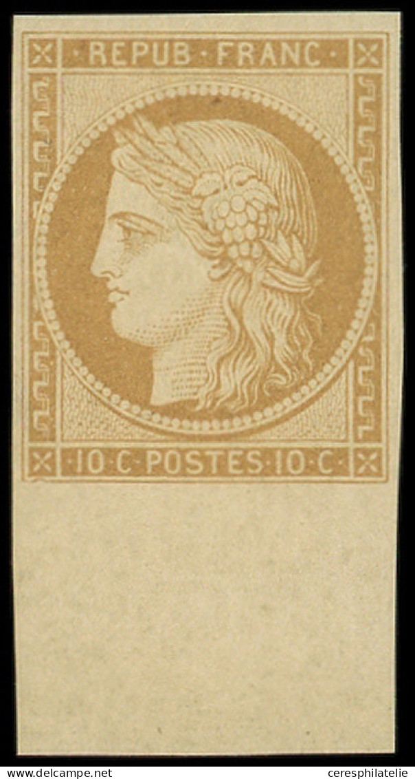 ** EMISSION DE 1849 - R1f  10c. Bistre Clair, REIMPRESSION, Bdf, Superbe - 1849-1850 Ceres