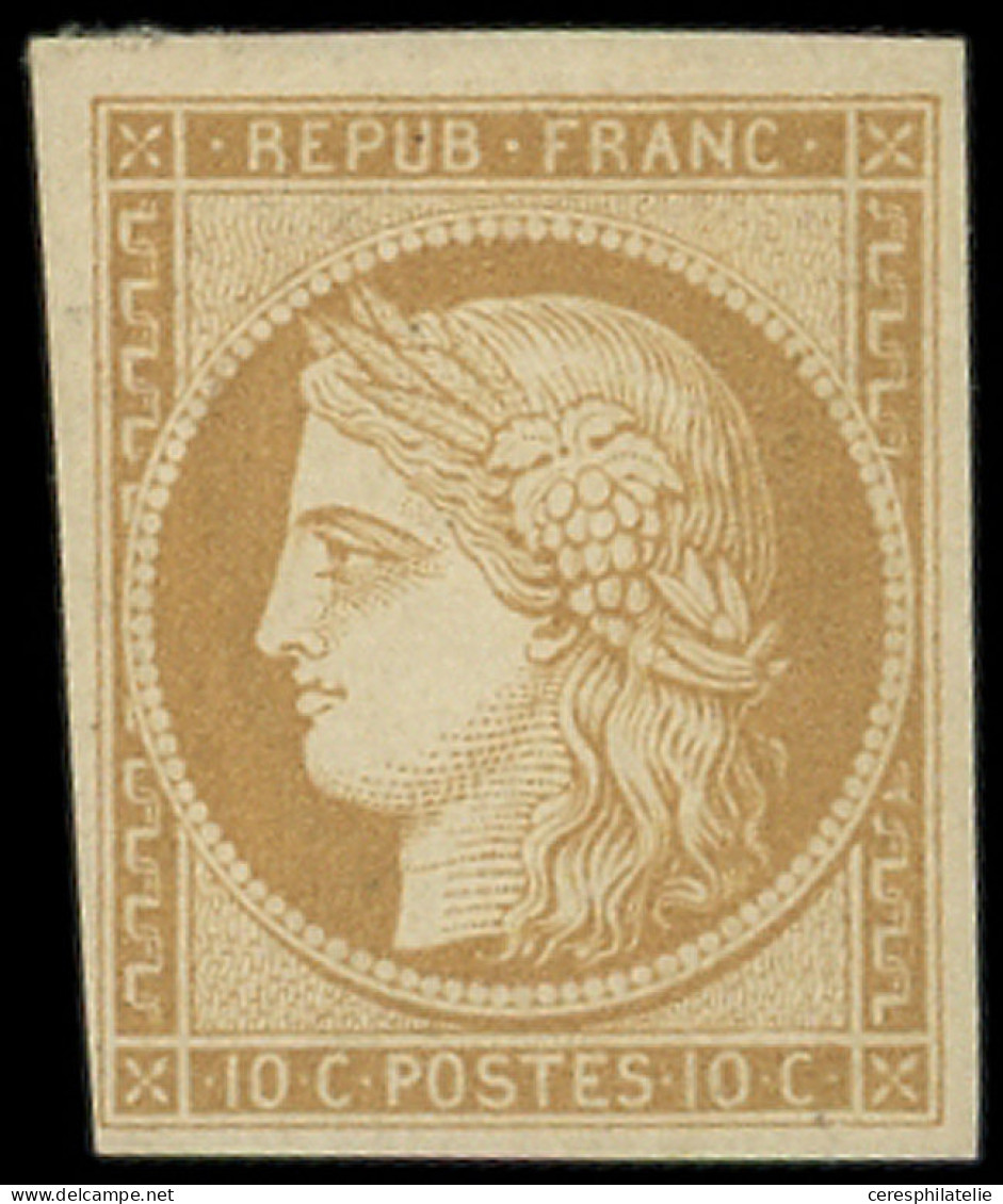 * EMISSION DE 1849 - R1f  10c. Bistre-jaune, REIMPRESSION, TB - 1849-1850 Cérès
