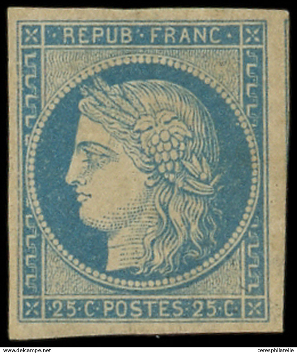 (*) EMISSION DE 1849 - R4d  25c. Bleu, REIMPRESSION, TB - 1849-1850 Cérès