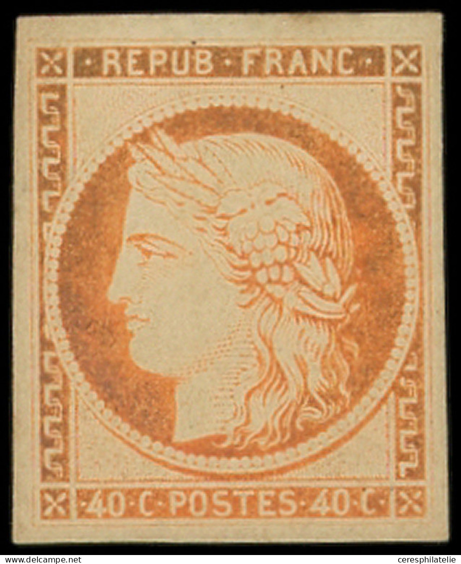 * EMISSION DE 1849 - R5g  40c. Orange, REIMPRESSION, Ch. Un Peu Forte, TB - 1849-1850 Cérès