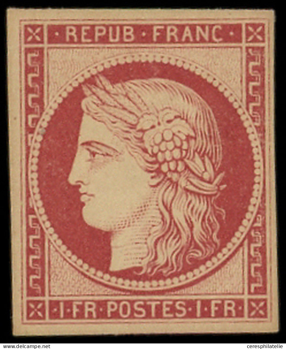 ** EMISSION DE 1849 - R6f   1f. Carmin Foncé, REIMPRESSION, Frais Et TB - 1849-1850 Cérès