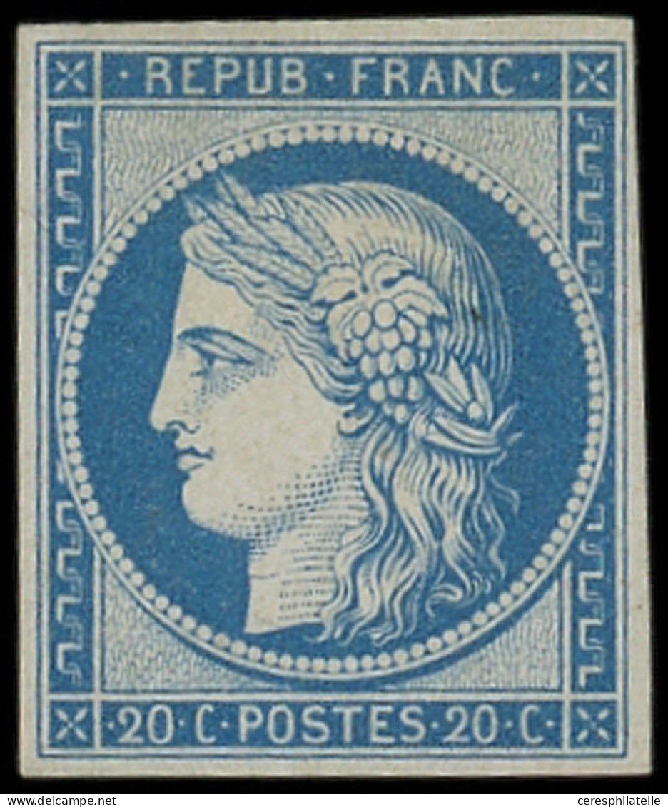 * EMISSION DE 1849 - R8f  20c. Bleu, REIMPRESSION, TB - 1849-1850 Cérès