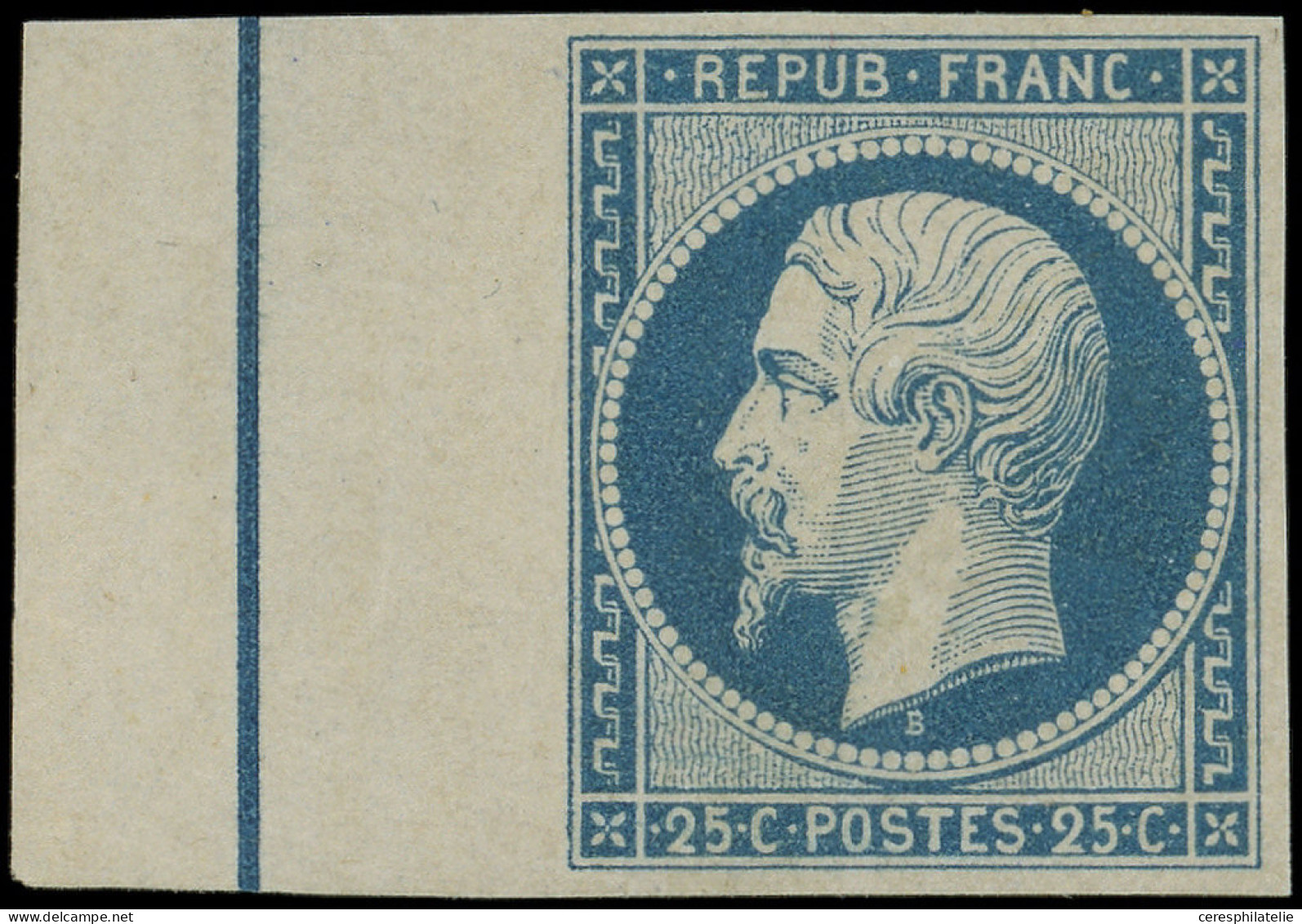 * PRESIDENCE - L10b 25c. Bleu, Bdf Avec FILET D'ENCADREMENT, Très Lég. Ch., TTB. C - 1852 Louis-Napoleon