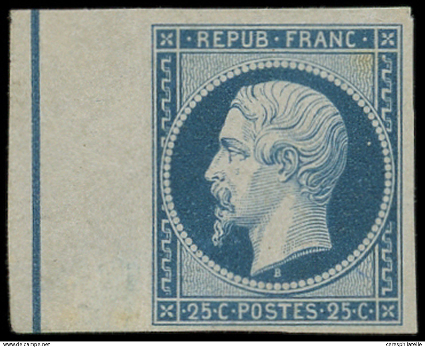 (*) PRESIDENCE - L10b 25c. Bleu Foncé, Bdf Avec FILET D'ENCADREMENT, TB. Br - 1852 Luigi-Napoleone