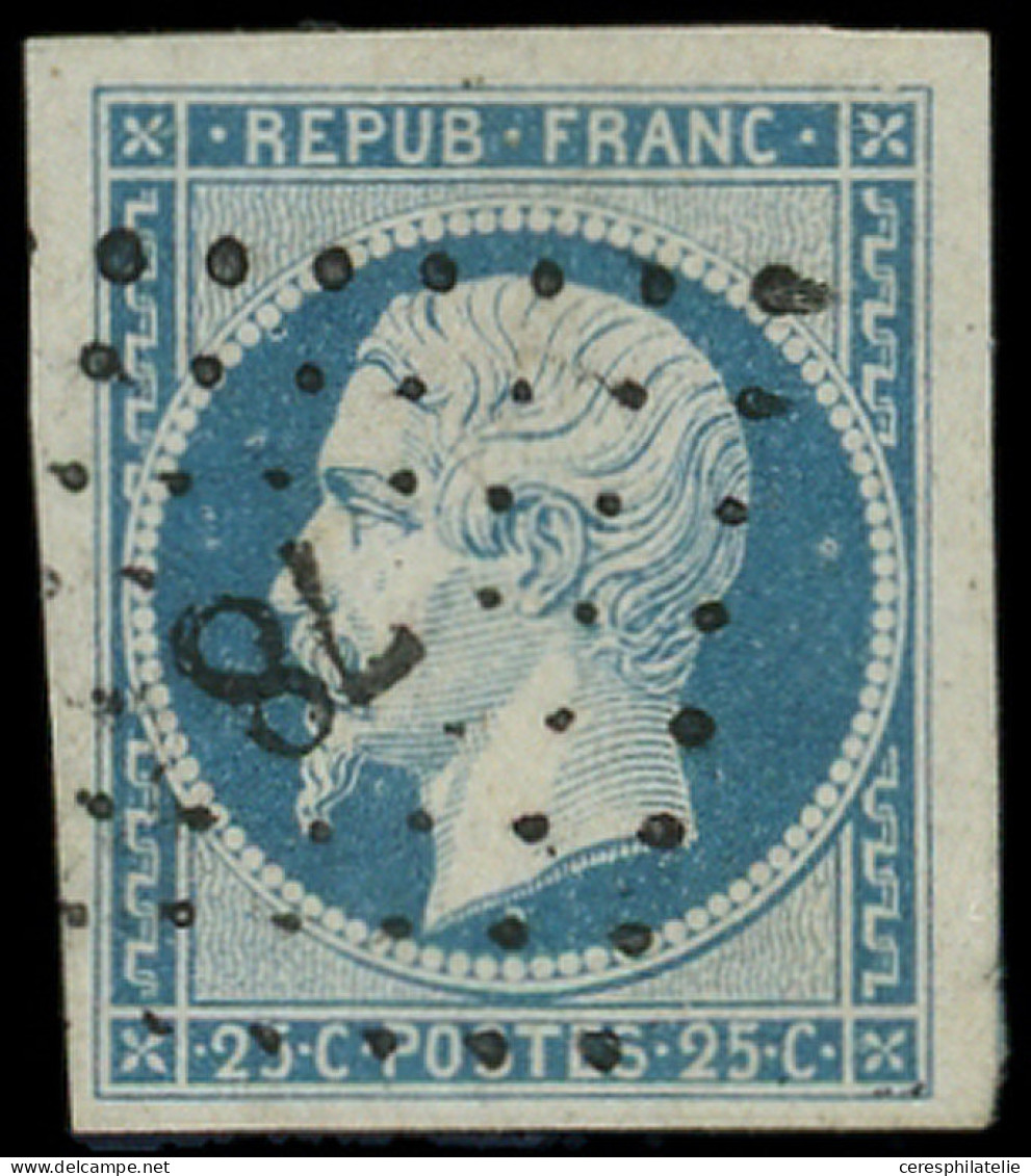 PRESIDENCE - 10   25c. Bleu, Très Grandes Marges, Obl. PC 78 D'ANGERS, Superbe - 1852 Luigi-Napoleone