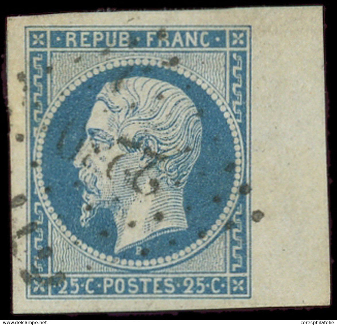 PRESIDENCE - 10   25c. Bleu, Bdf, Très Grandes Marges, Obl. PC, TTB - 1852 Luigi-Napoleone