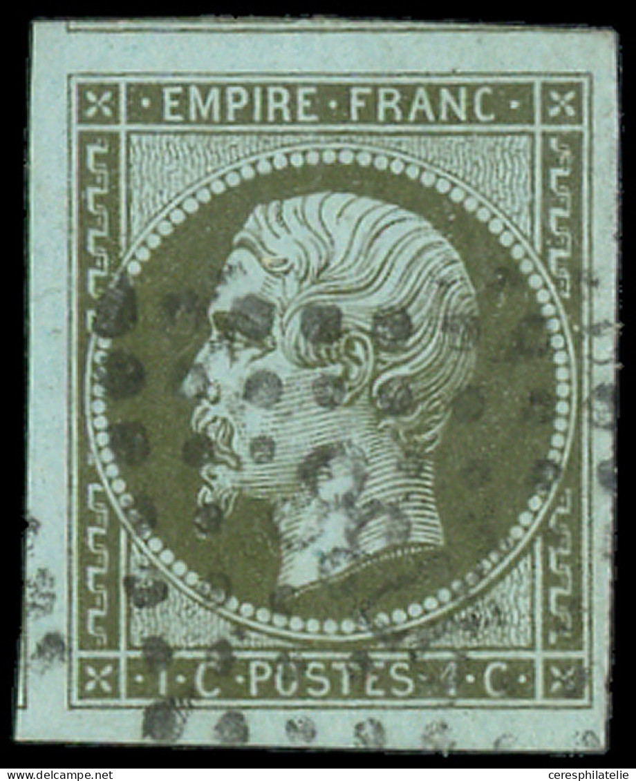 EMPIRE NON DENTELE - 11    1c. Olive, Grandes Marges (2 Voisins) Obl. PC 2738, Superbe - 1853-1860 Napoléon III.