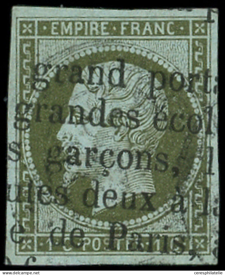 EMPIRE NON DENTELE - 11    1c. Olive, Obl. TYPO Et Càd (léger), TB. C - 1853-1860 Napoléon III