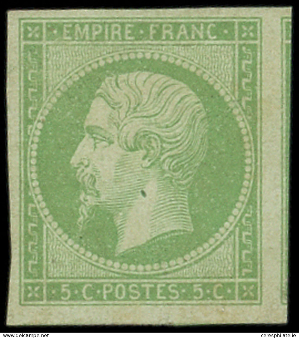 * EMPIRE NON DENTELE - 12a   5c. Vert-jaune, Belles Marges, Voisin De Droite, TB. C - 1853-1860 Napoléon III