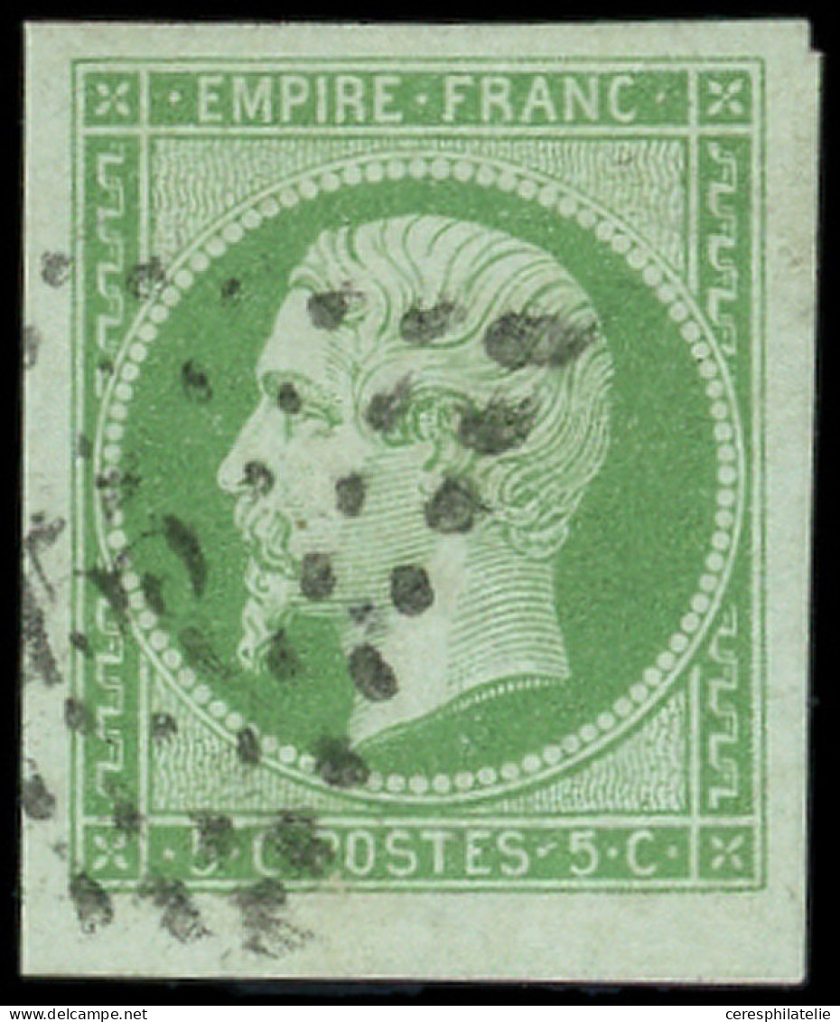 EMPIRE NON DENTELE - 12    5c. Vert, Petit Bdf, Obl. PC, TTB/Superbe - 1853-1860 Napoléon III