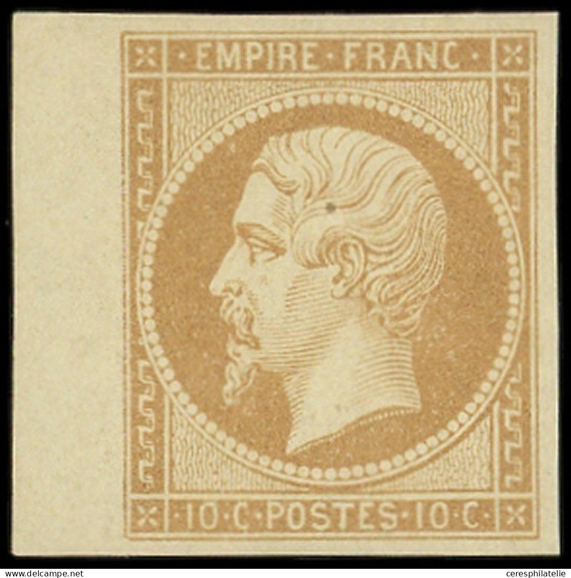 * EMPIRE NON DENTELE - 13Ba 10c. Bistre-brun, T II, Bdf, TB - 1853-1860 Napoleon III