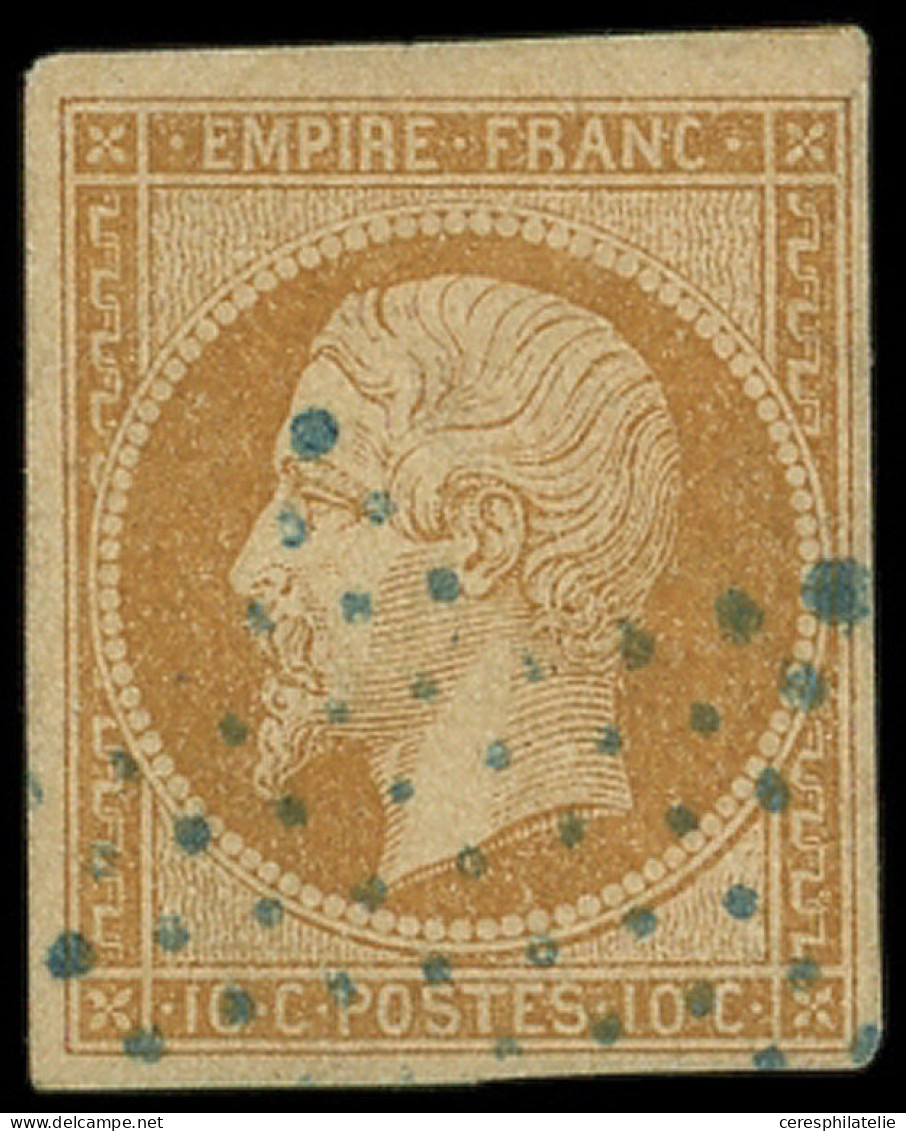 EMPIRE NON DENTELE - 13A  10c. Bistre, T I, Obl. ETOILE BLEUE, TB - 1853-1860 Napoléon III.