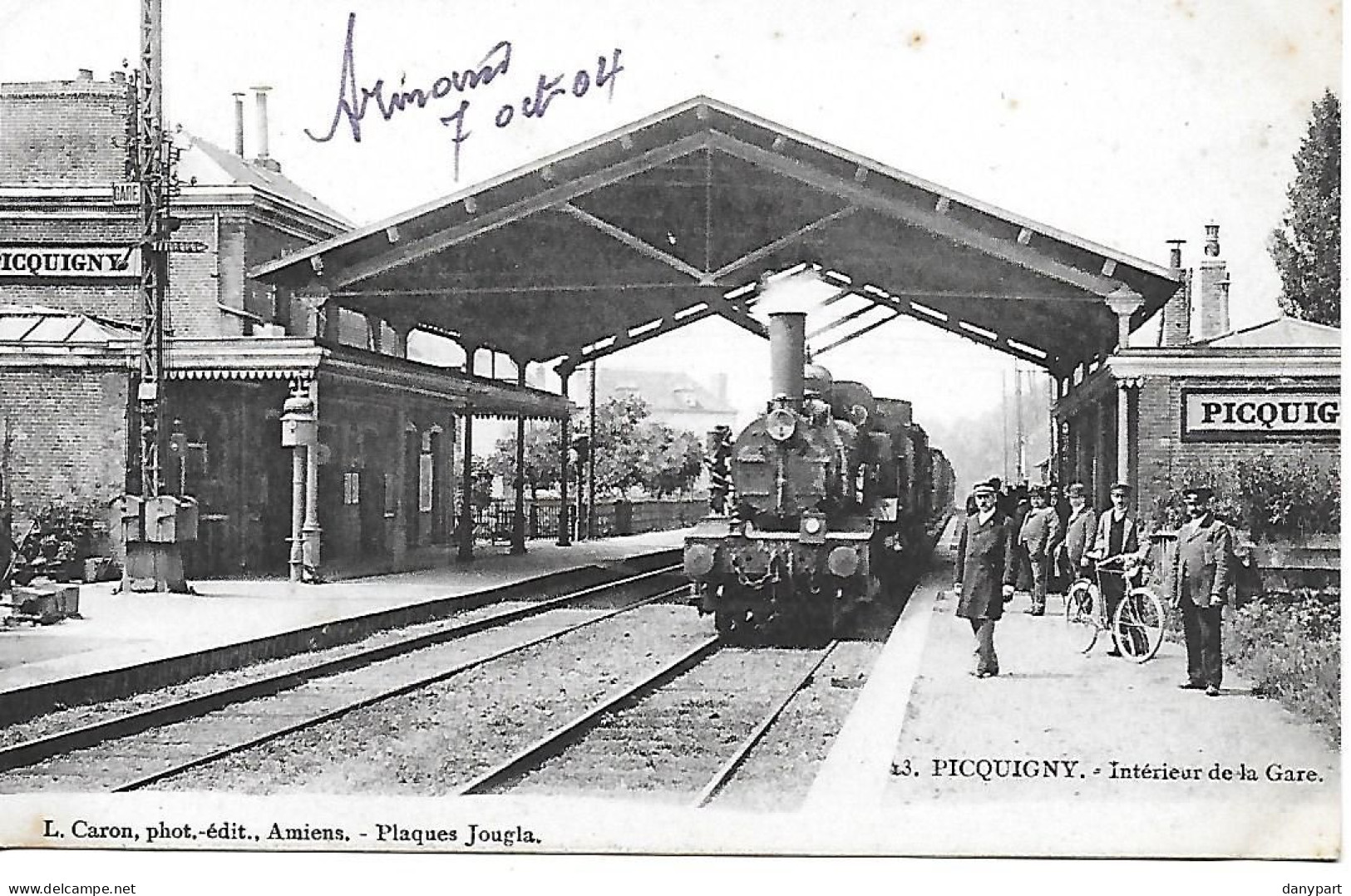 80 - PICQUIGNY - Intérieur De La Gare - CPA Parfait état  1904 - Picquigny