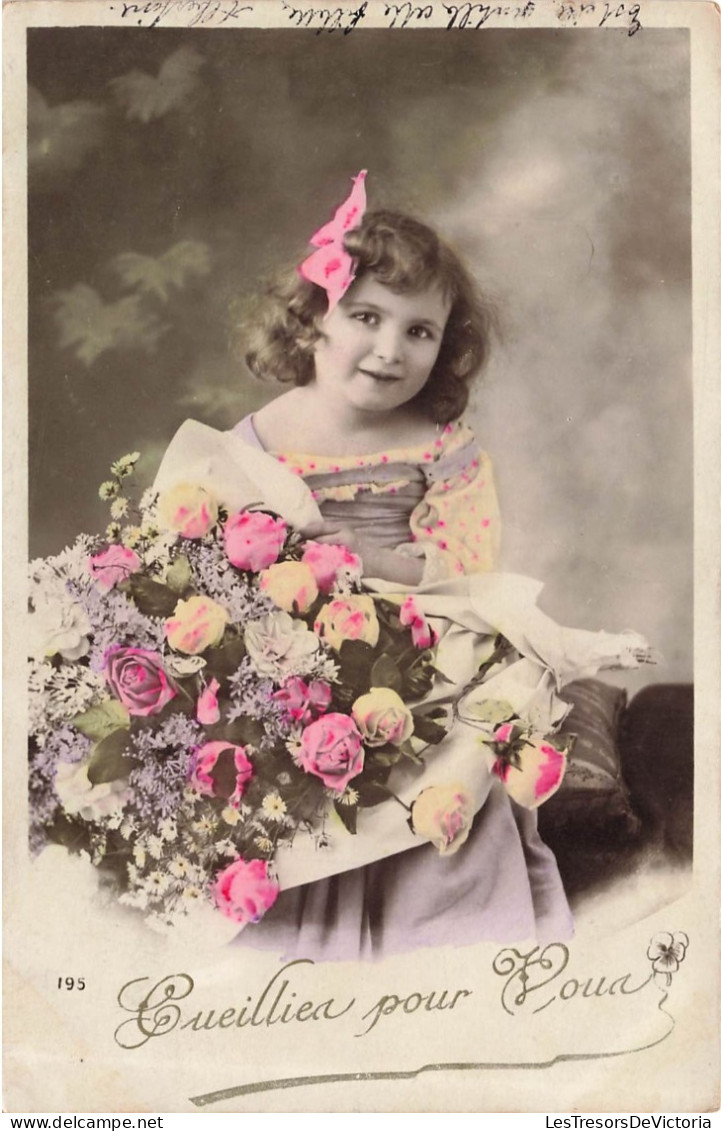 ENFANTS - Ceuillier Pour Vous - Jeune Fille - Bouquet De Fleur - Colorisé - Carte Postale Ancienne - Abbildungen