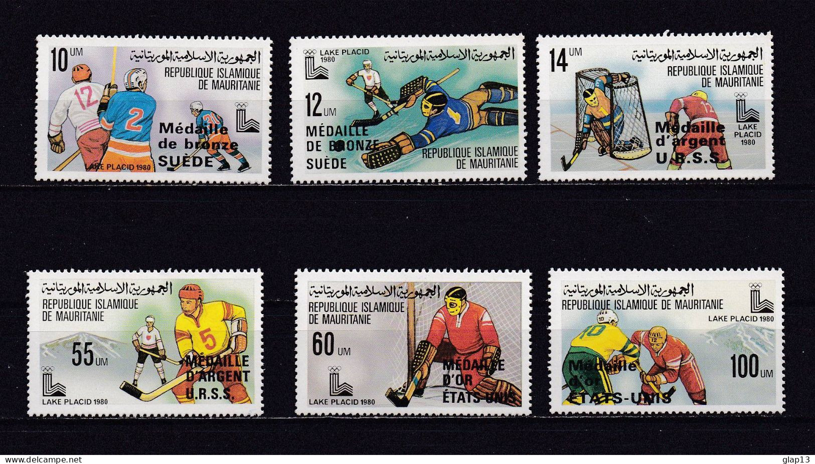 MAURITANIE 1980 TIMBRE N°439/44 NEUF** JEUX OLYMPIQUES DE LAKE PLACID - Mauritania (1960-...)