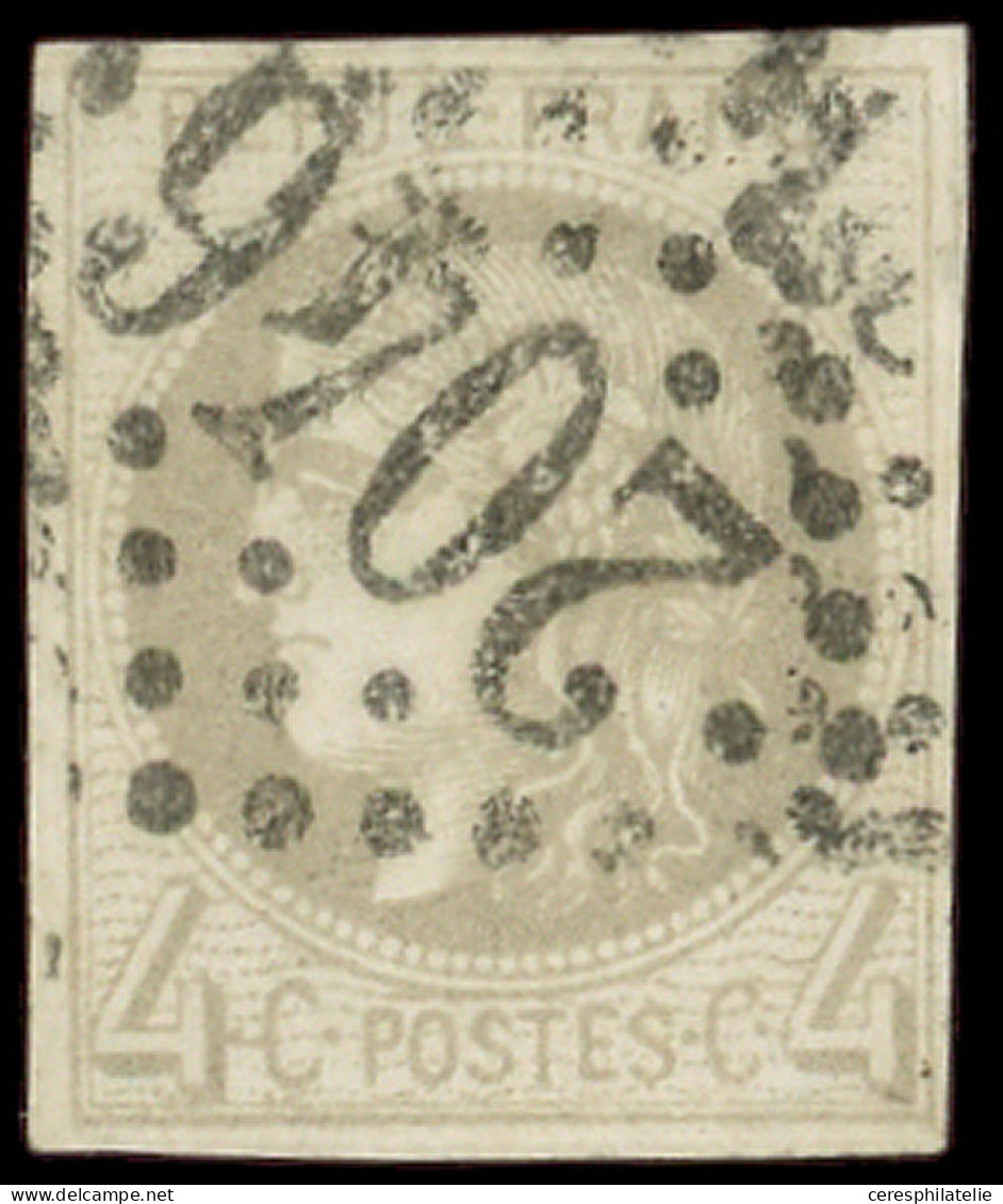 EMISSION DE BORDEAUX - 41B   4c. Gris, R II, Obl. GC 2046, TB - 1870 Bordeaux Printing
