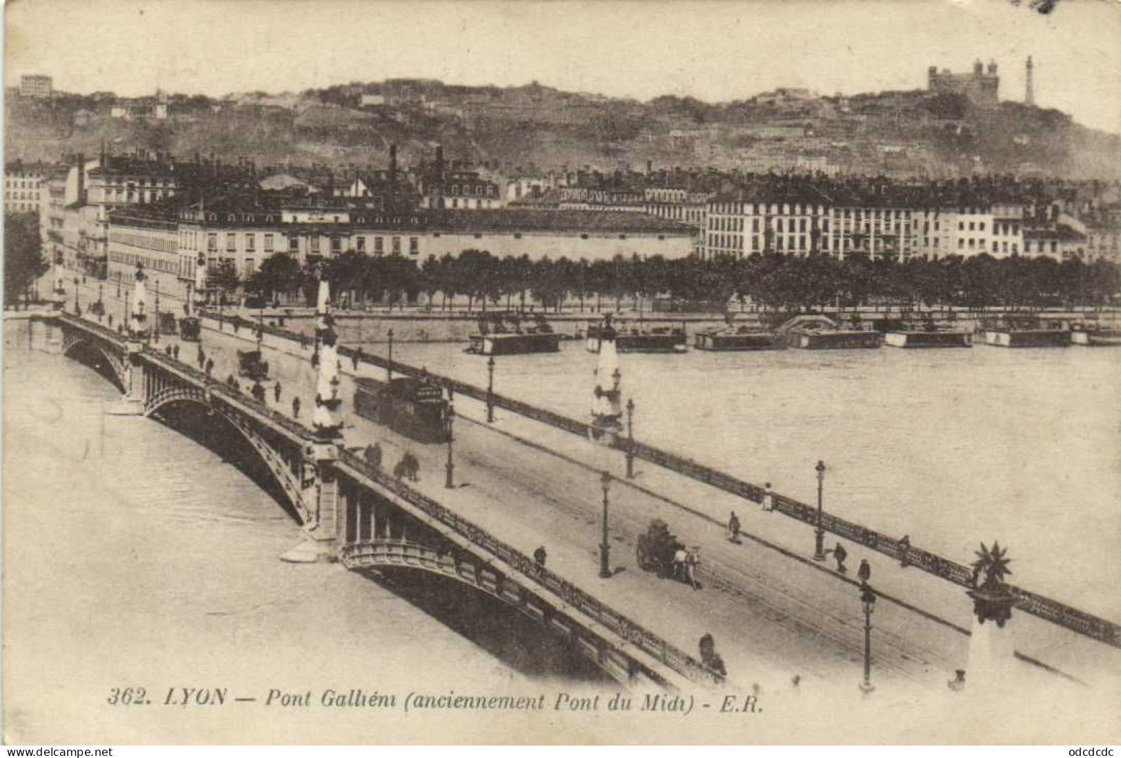 LYON  Ponr Gallieni ( Pont Du Midi )Animée RV Cachet 55e R A L Depot Des Chauffeurs De L' Artillerie Camp De Sathonay - Lyon 2