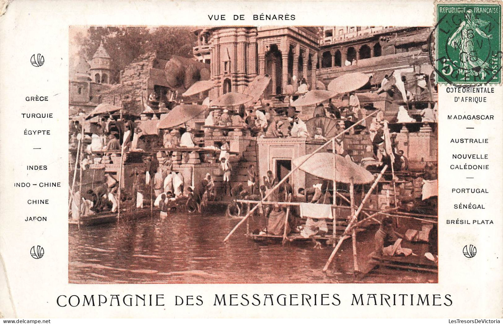 INDE - Vue De Bénarès - Compagnie Des Messageries Maritimes - Animé - Vue Générale - Carte Postale Ancienne - Indien