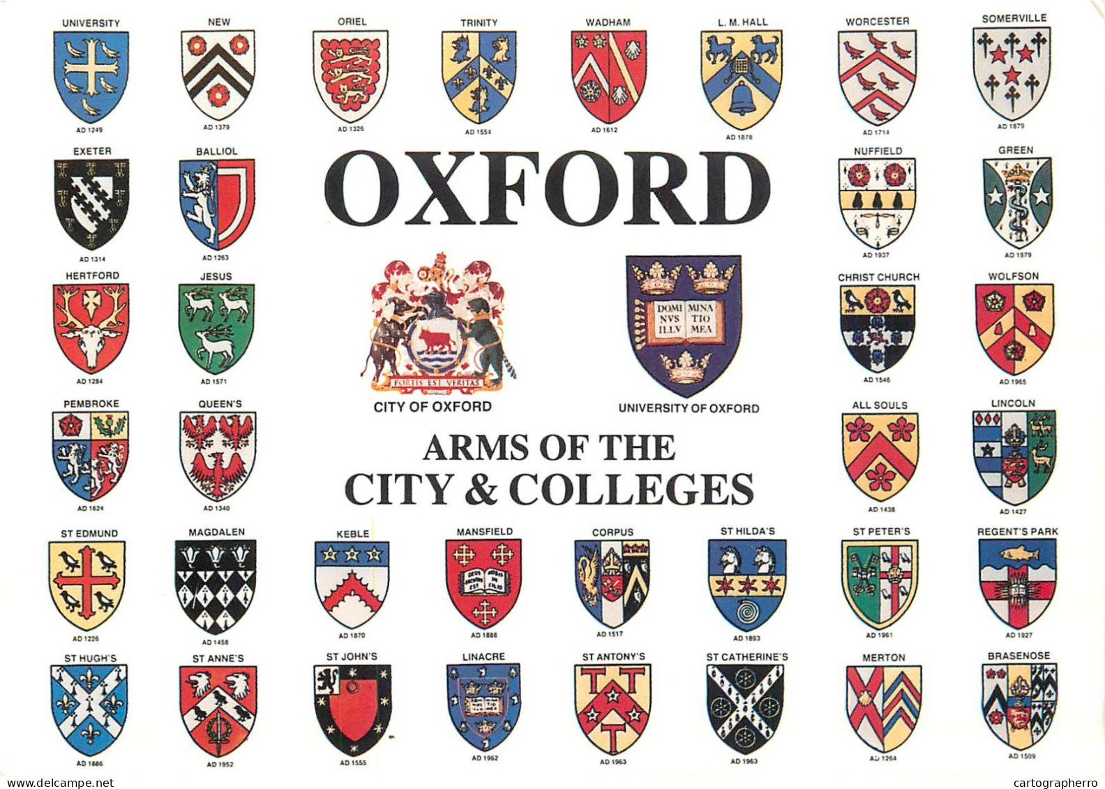 England Oxford Arms Of The City & Colleges - Scuole