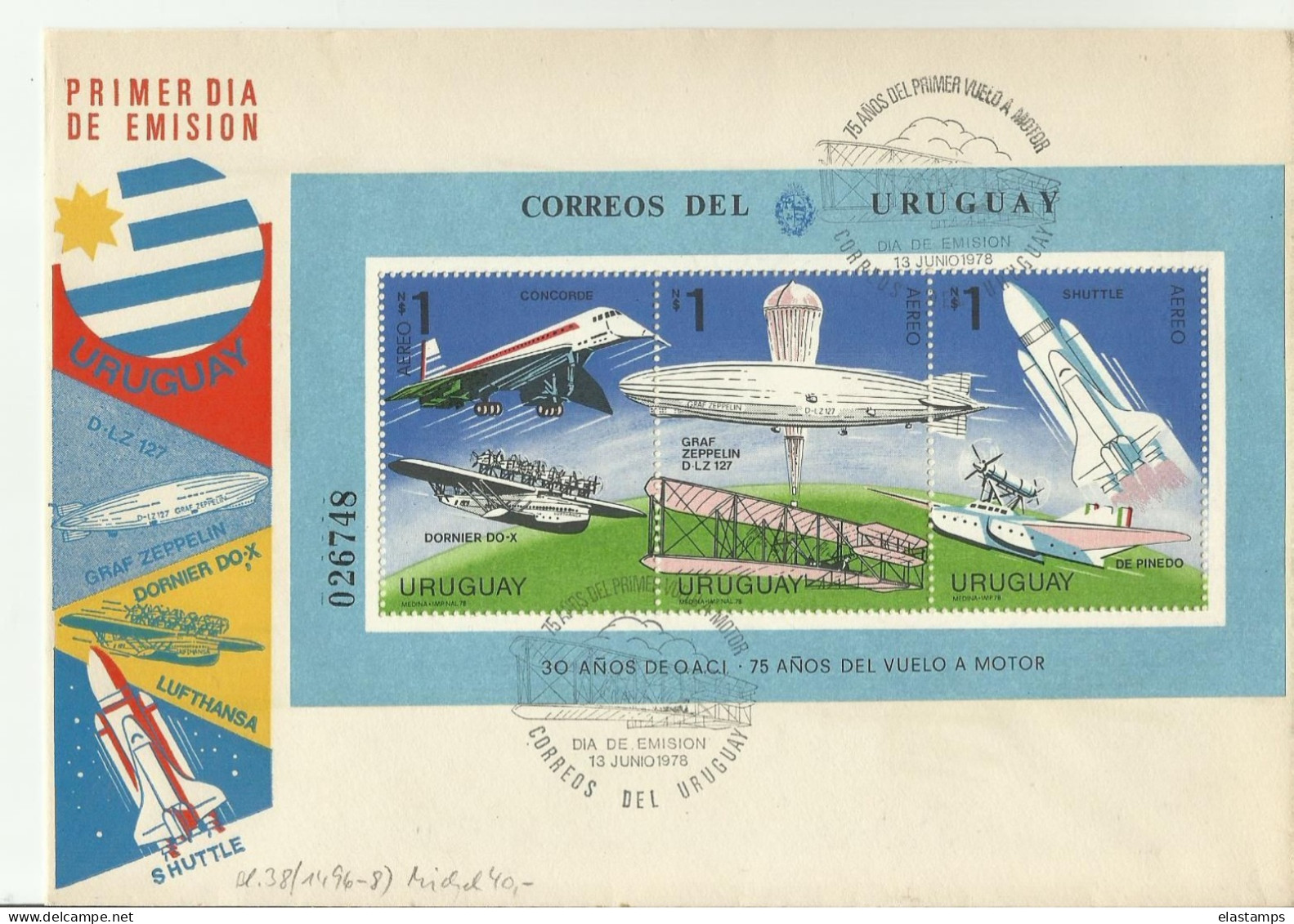 ZEPPELIN URUGUWAY FDC 1978 - Uruguay