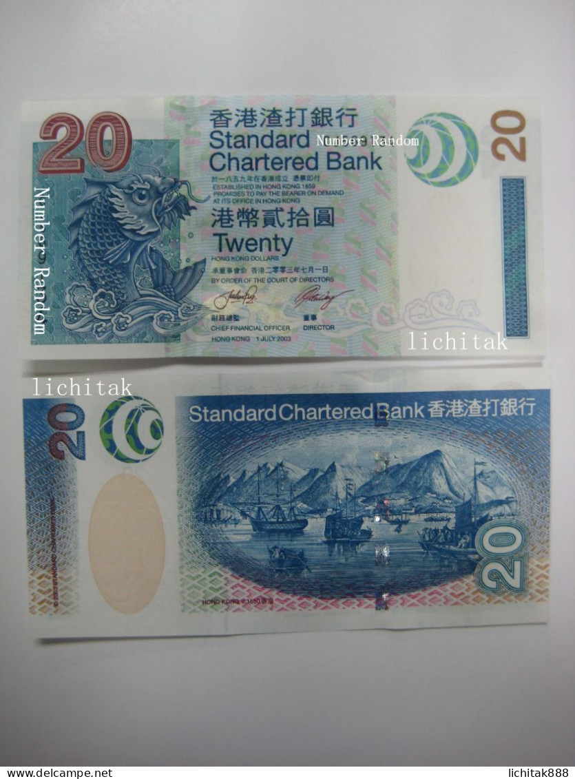 2003 Hong Kong SCB STANDARD CHARTERED BANK $20 UNC  Number Random   €3.6 / Sheet - Hong Kong