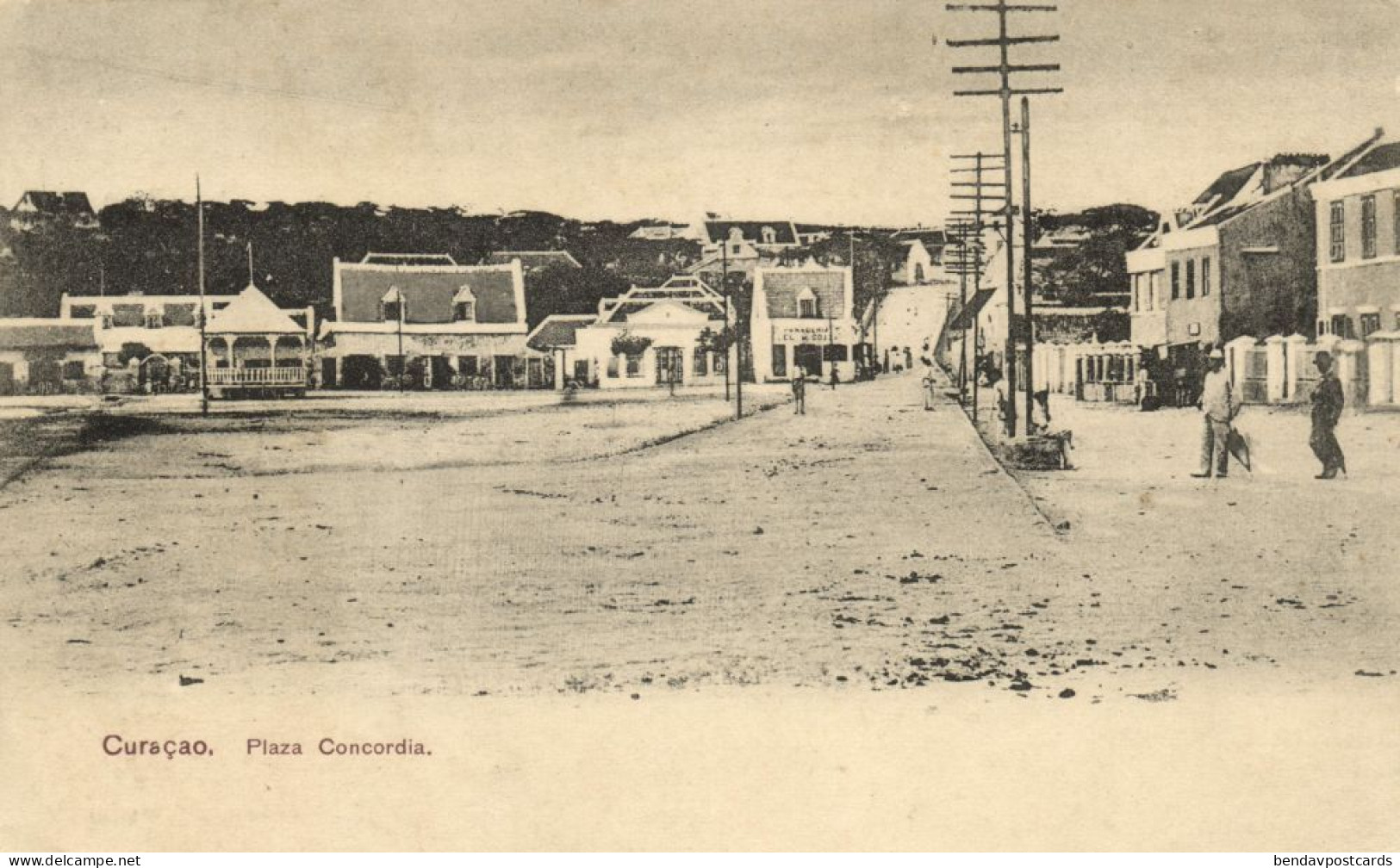 Curacao, W.I., WILLEMSTAD, Plaza Concordia (1910s) Postcard - Curaçao