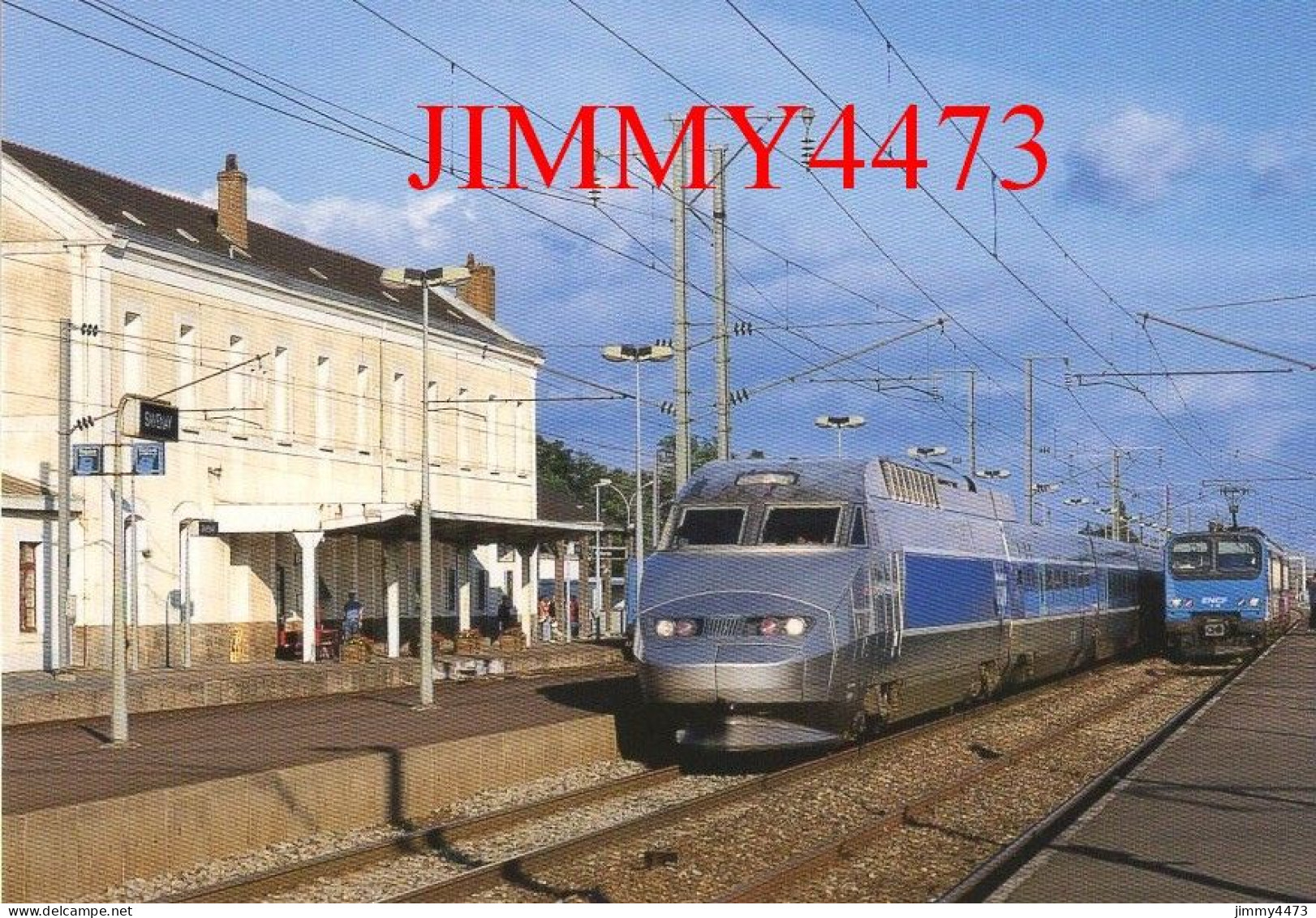 CPM - Gare De Savenay - TGV Atlantique Paris-Montparnasse/Le Croisic Dépasse Une Automotrice Z 9600 - Edit. ACACF - Gares - Avec Trains