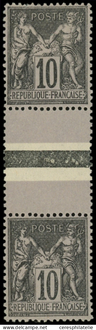 * TYPE SAGE - 103b 10c. Noir Sur Lilas, T I Tenant à T II En Paire Inter-galvano, TB - 1898-1900 Sage (Tipo III)