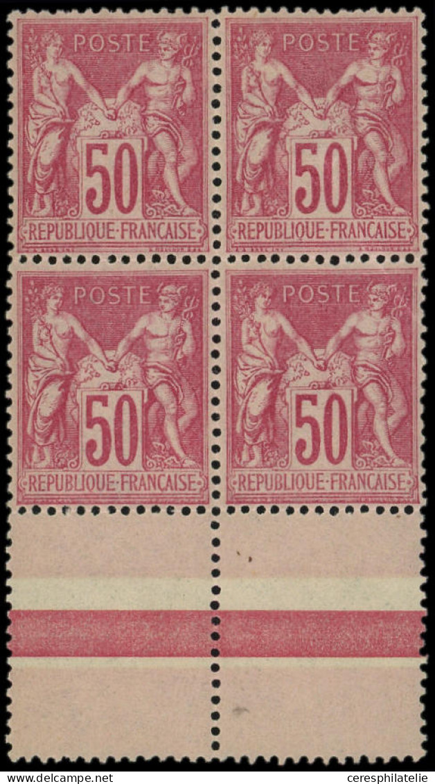 ** TYPE SAGE - 104  50c. Rose Nuance Vive, BLOC De 4 Bdf, Très Bon Centrage, TTB - 1898-1900 Sage (Type III)