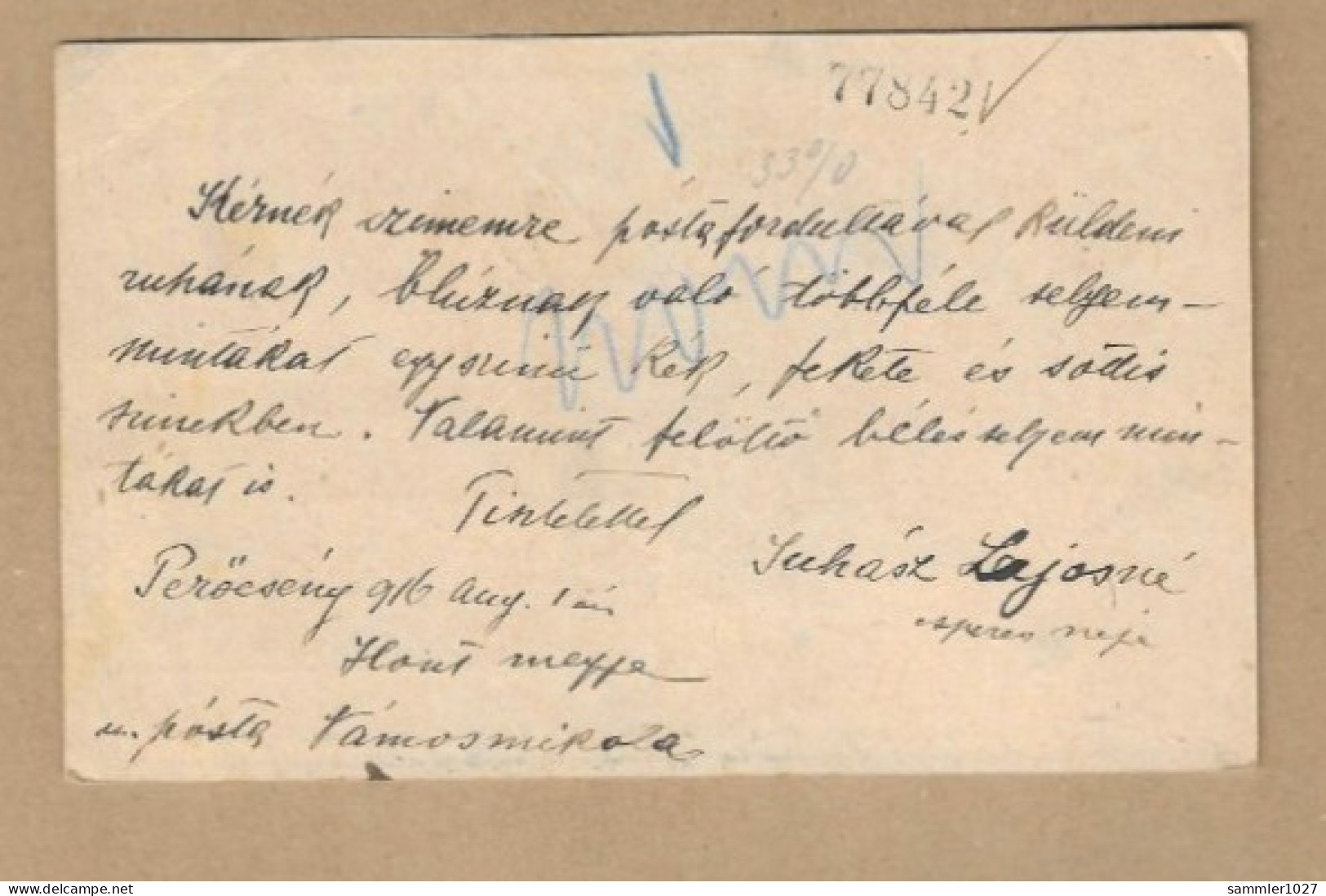 Los Vom 11.04 -  Heimatbeleg Aus Vamosmikola Nach Luzern 1916  Ganzsache - Brieven En Documenten
