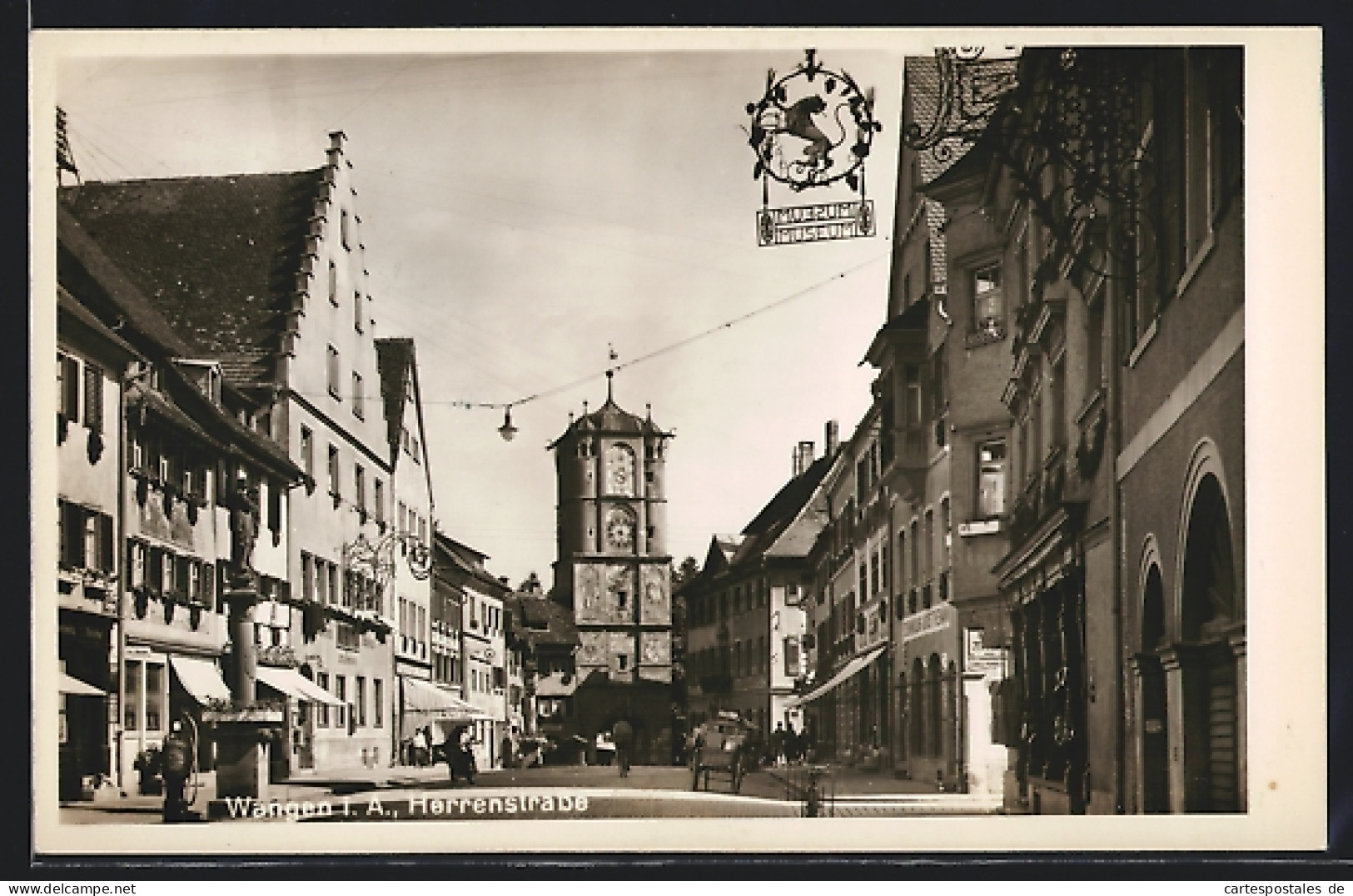 AK Wangen / Allgäu, Herrenstrasse Mit Museum Und Torturm  - Wangen I. Allg.