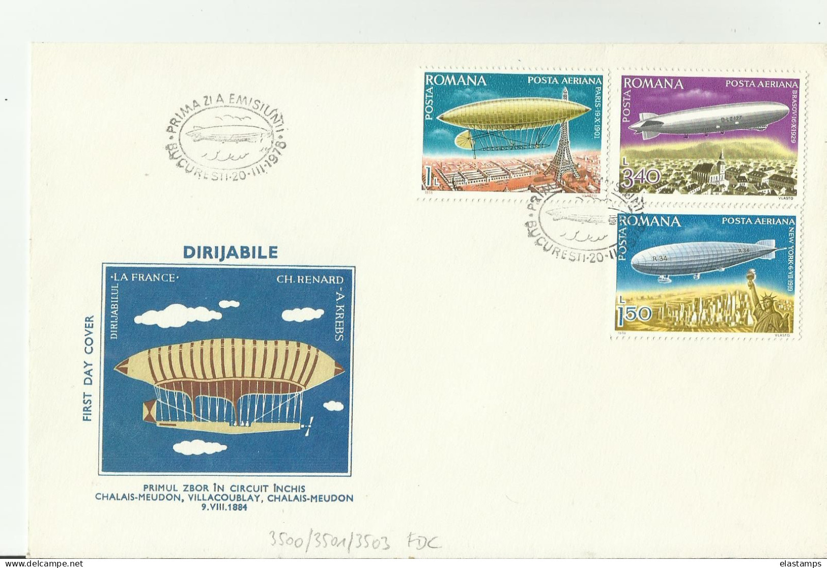 ZEPPELIN ROMANIA FDC 1978 - FDC