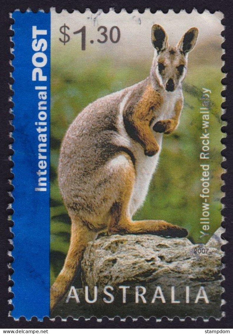 AUSTRALIA 2007 Animals $1.30 Yellow-Footed Rock Wallaby Sc#2674 USED @O176 - Used Stamps