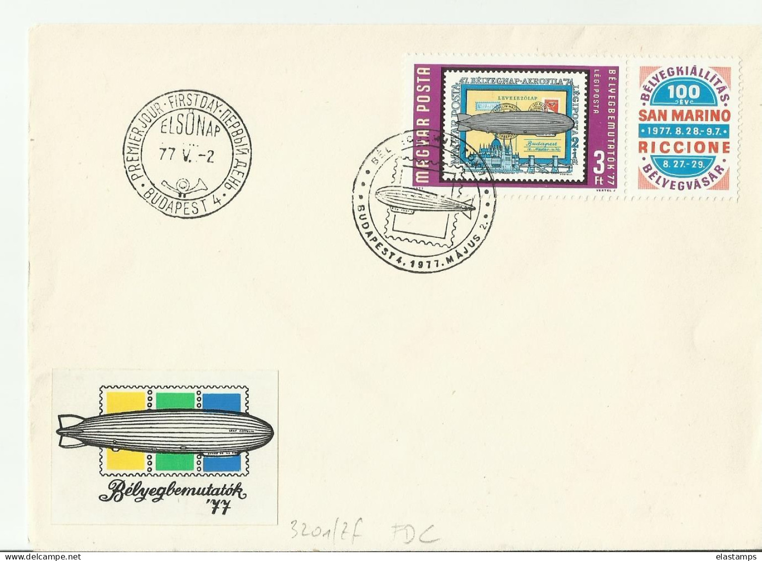 ZEPPELIN UNGARY FDC 1977 - FDC